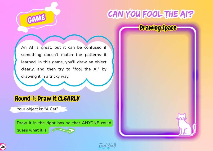 Fool the AI page from the AI Magic for Kids printable workbook