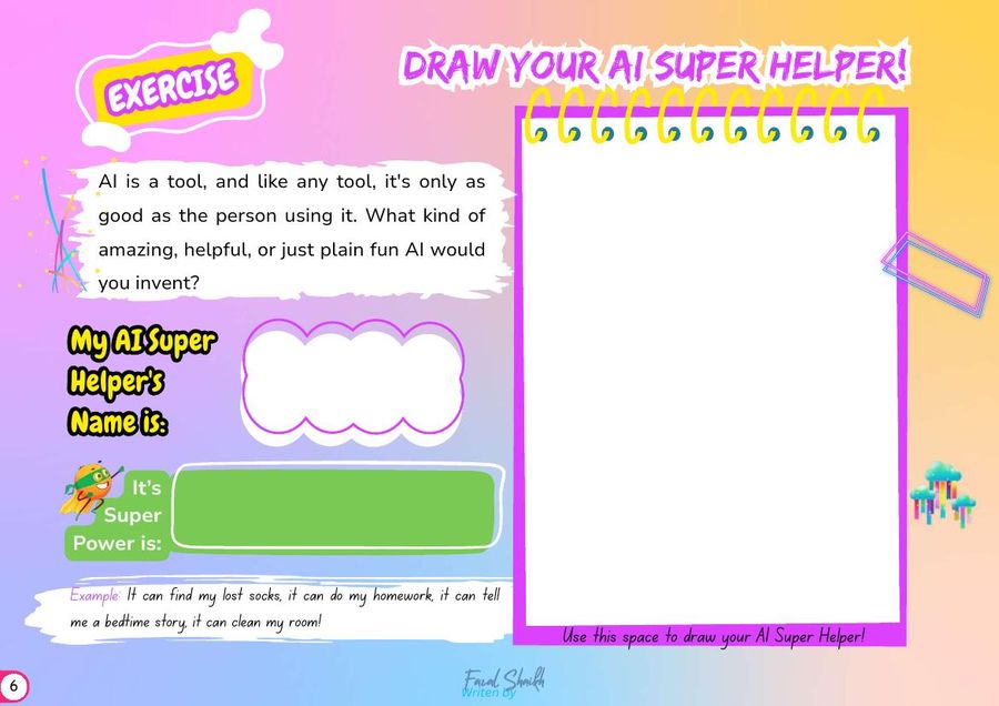 Draw Your AI Super Helper creative activity page